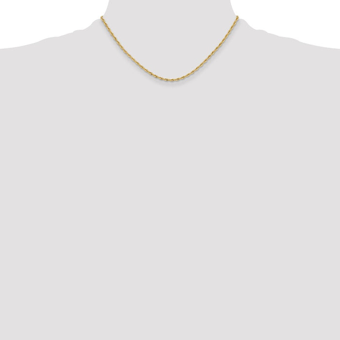 Shop Stylish 14K Yellow Gold 2.5mm Semi-Solid Rope Chain - Luxury Value-4
