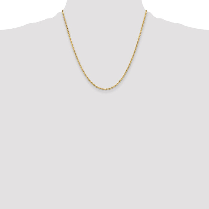Buy 14K Gold 2.5mm Semi-Solid Rope Chain | Stylish & Affordable Luxury-4