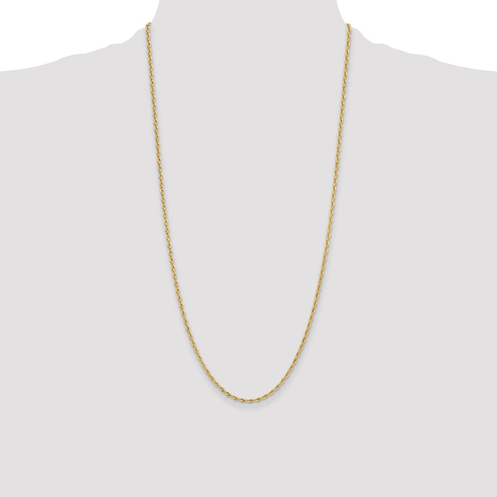 Shop 14K Yellow Gold 2.5mm Semi-Solid Rope Chain - Stylish & Affordable Luxury-4