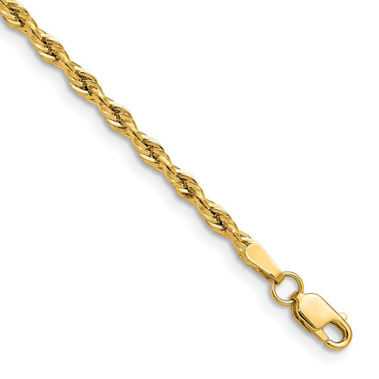 Shop Exclusive 14K Yellow Gold 2.5mm Semi-Solid Rope Chain - Affordable Luxury