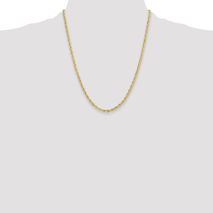 Shop 14K Yellow Gold 3.5mm Semi-Solid Rope Chain | Stylish Luxury Jewelry-4