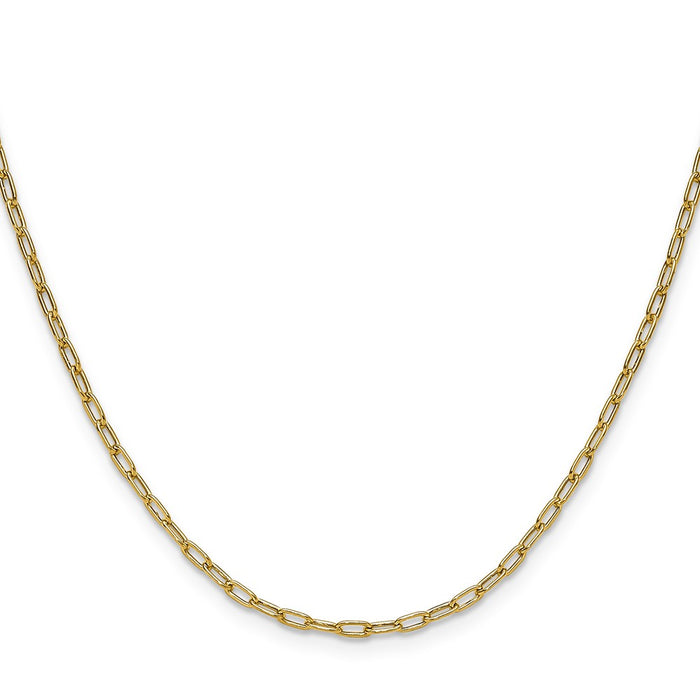 Buy Stylish 14K Gold 2.2mm Semi-Solid Beveled Paperclip Chain Necklace-2
