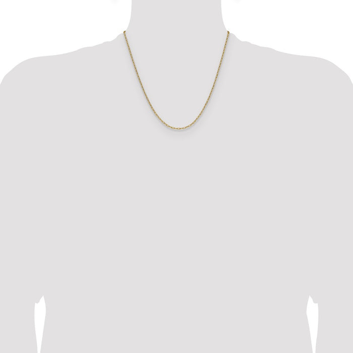 Shop Stylish 14K Gold 2.2mm Semi-Solid Beveled Paperclip Chain Necklace-4