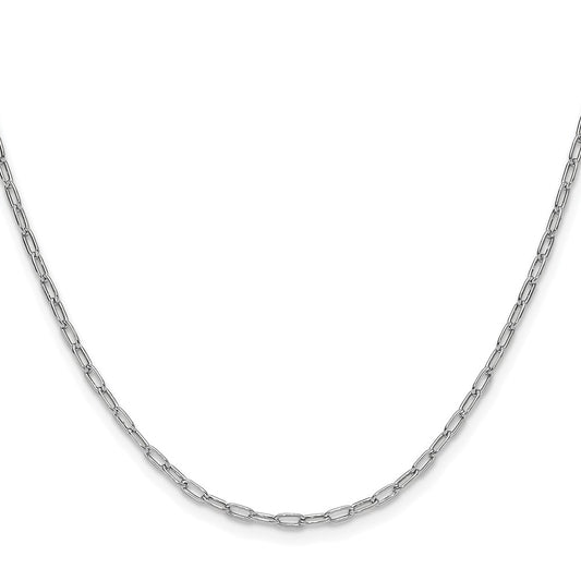Buy Stylish 14K White Gold 2.2mm Beveled Paperclip Link Chain - Luxury Look