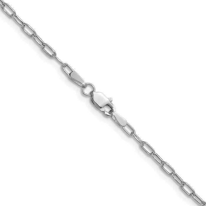 Shop Exclusive 14K White Gold 2.2mm Beveled Paperclip Necklace - Stylish Luxury-2