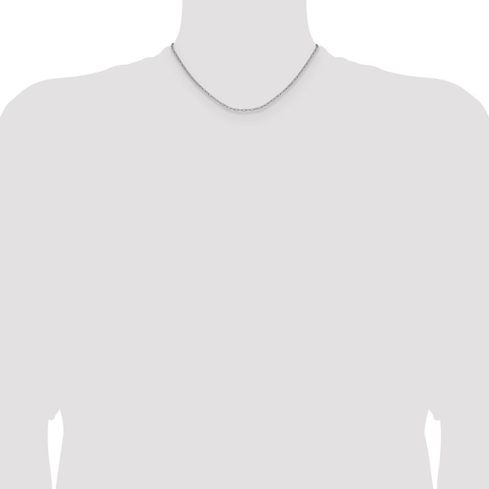 Buy 14K White Gold 2.2mm Beveled Paperclip Link Chain - Stylish Value Jewelry-4