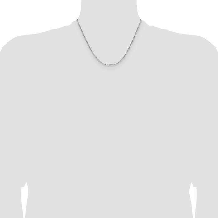 Shop 14K White Gold 2.2mm Beveled Paperclip Link Chain - Stylish Luxury Accessory-4