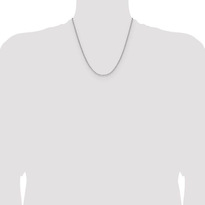 High-Quality 14K White Gold 2.2mm Beveled Paperclip Link Chain - Stylish Value!-4