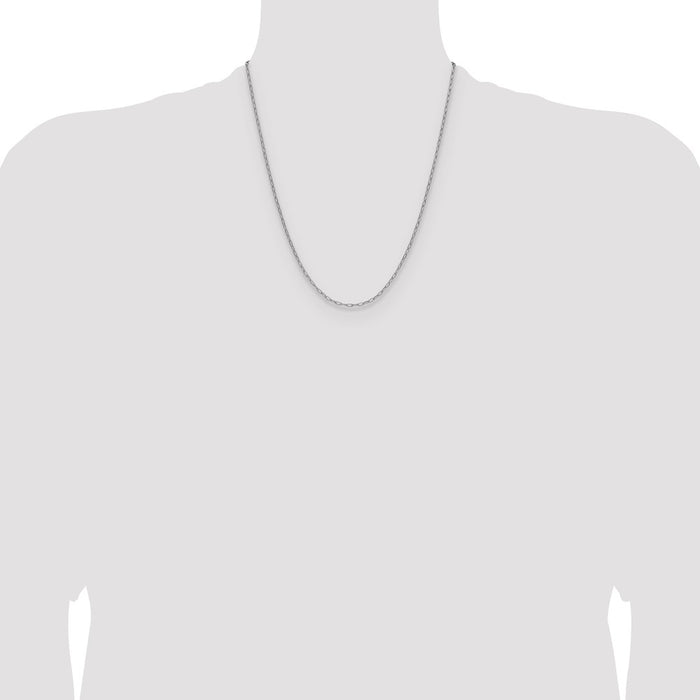 Buy Stylish 14K White Gold 2.2mm Beveled Paperclip Link Chain - Luxury Look-4