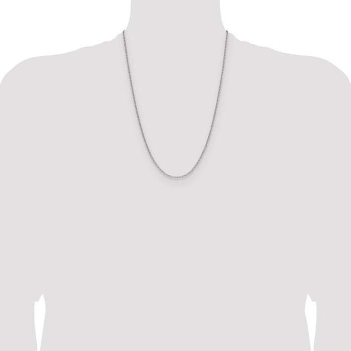 Exclusive 14K White Gold 2.2mm Beveled Paperclip Link Chain - Stylish Value-4