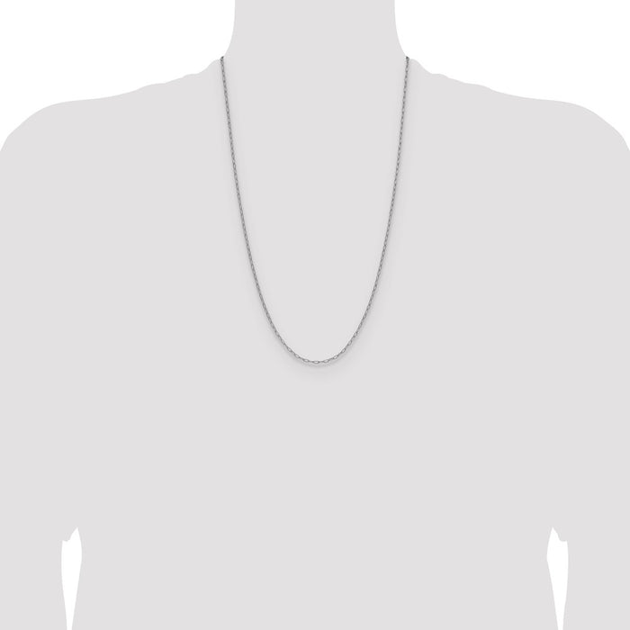 Exclusive 14K White Gold 2.2mm Semi-Solid Beveled Chain - Stylish Luxury Value-4