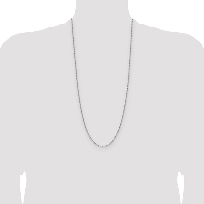 High-Quality 14K White Gold 2.2mm Beveled Paperclip Link Chain - Stylish Value!-4