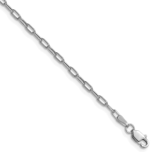 Buy 14K White Gold 2.2mm Beveled Paperclip Link Chain - Stylish Value Jewelry