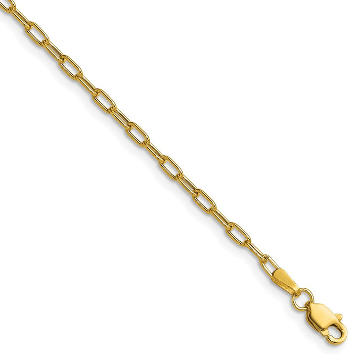 Buy Stylish 14K Gold 2.2mm Semi-Solid Beveled Paperclip Chain Necklace-1