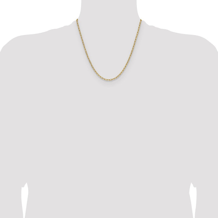 Buy Exclusive 14K Gold 3.0mm Semi-Solid Beveled Paperclip Chain Necklace - Stylish Value-4