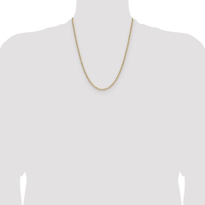 Shop 14K Gold 3.0mm Beveled Paperclip Chain Necklace - Stylish & Affordable!-4