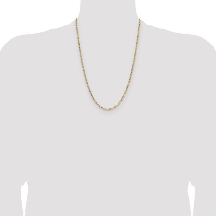 Buy Stylish 14K Gold 3.0mm Beveled Paperclip Chain Necklace - Luxury Value!-4