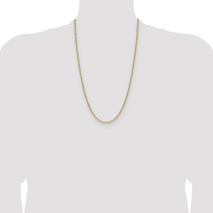 High-Quality 14K Gold 3.0mm Beveled Paperclip Chain Necklace - Stylish Value!-4