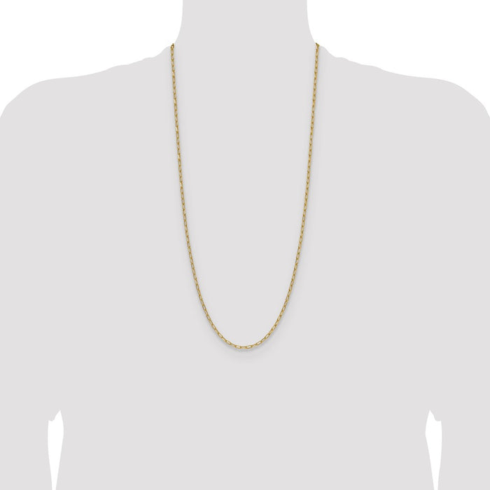 Shop Stylish 14K Gold 3.0mm Semi-Solid Beveled Paperclip Chain Necklace-4