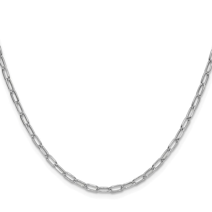 Shop Stylish 14K White Gold 3.0mm Beveled Paperclip Link Chain - Value Luxury-2