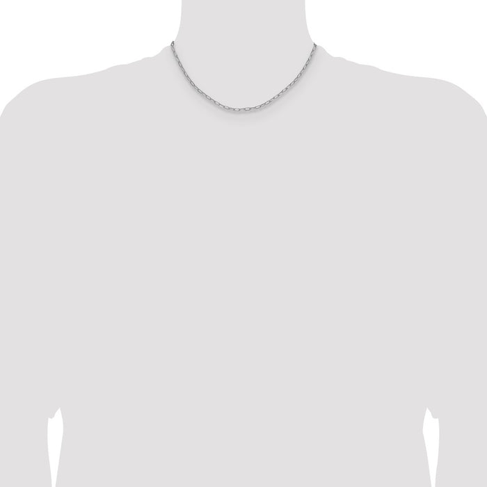 High-Quality 14K White Gold 3.0mm Beveled Paperclip Chain - Affordable Luxury-4