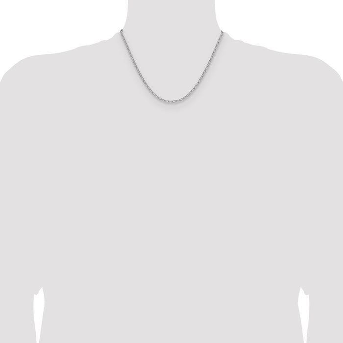 Shop Stylish 14K White Gold 3.0mm Beveled Paperclip Link Chain - Luxury Value-4