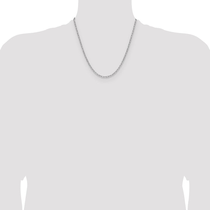 Shop Stylish 14K White Gold 3.0mm Beveled Paperclip Link Chain - Value Luxury-4