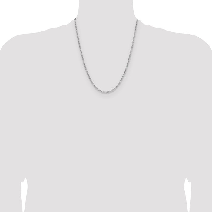 Buy 14K White Gold 3.0mm Beveled Paperclip Chain - Stylish & Affordable Luxury-4