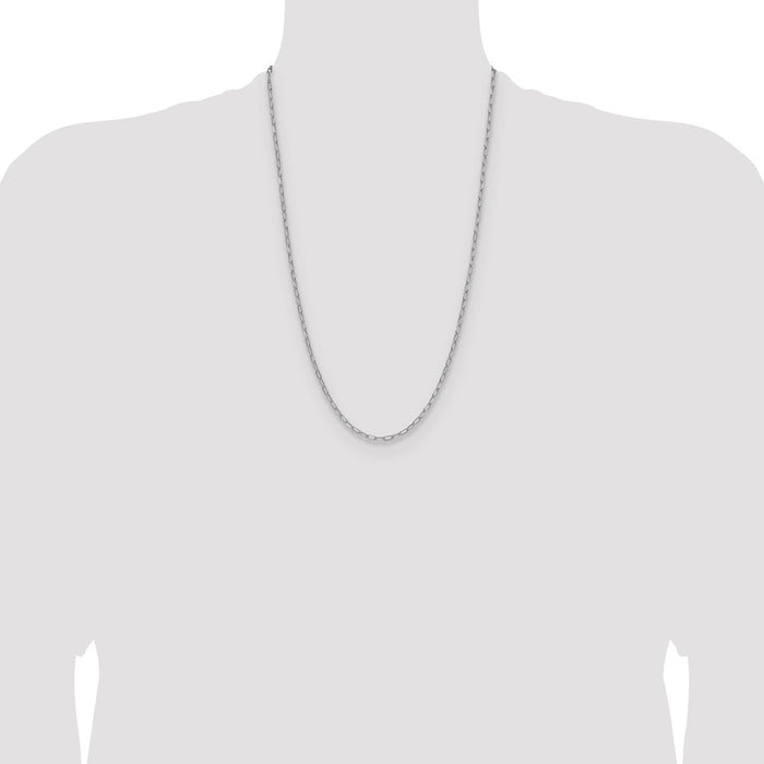 Exclusive 14K White Gold 3.0mm Semi-Solid Beveled Paperclip Link Chain-4