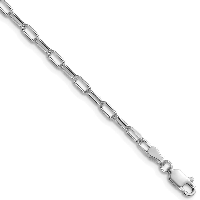Buy 14K White Gold 3.0mm Beveled Paperclip Link Chain - Affordable Luxury!-1