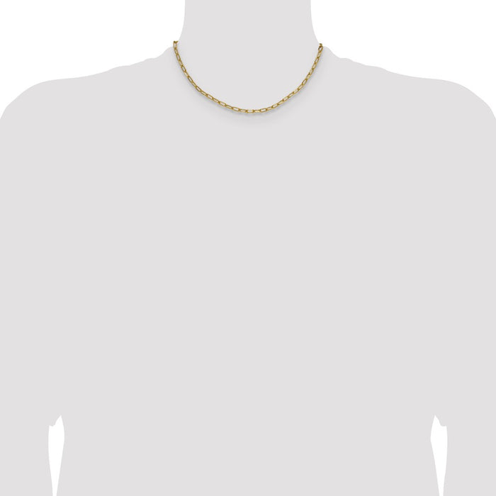 Buy Stylish 14K Gold 3.7mm Semi-Solid Beveled Paperclip Chain Necklace-4