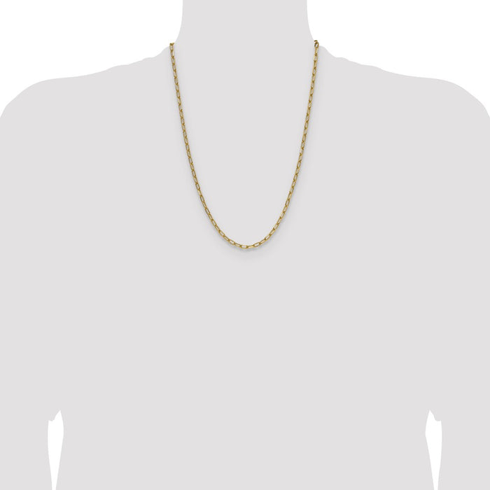 Buy 14K Gold 3.7mm Semi-Solid Beveled Paperclip Chain Necklace - Stylish Value-4