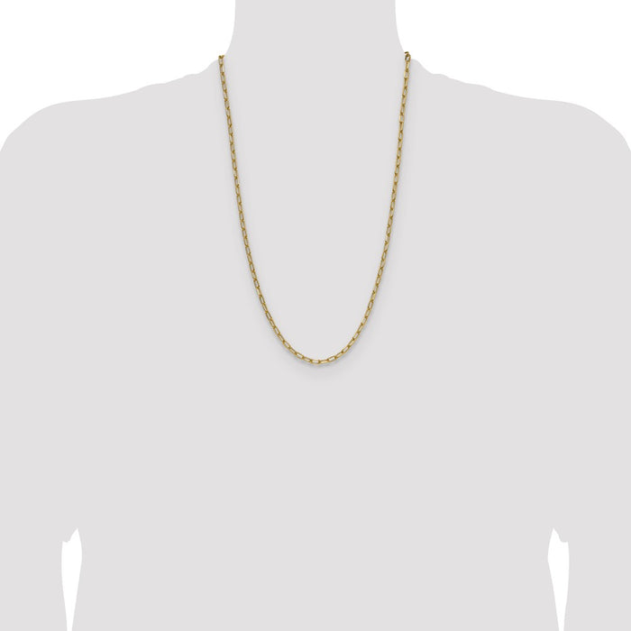 High-Quality 14K Gold 3.7mm Beveled Paperclip Chain Necklace - Stylish Value-4