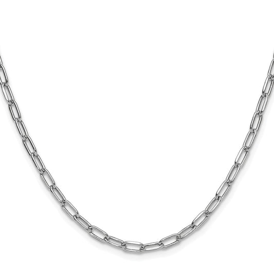 Exclusive 14K White Gold 3.7mm Semi-Solid Beveled Paperclip Chain - Stylish Luxury
