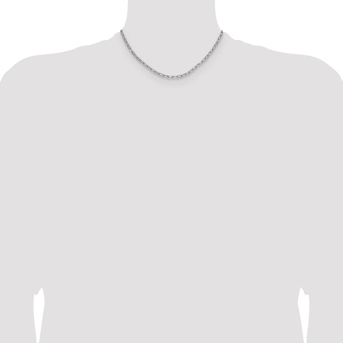 High-Quality 14K White Gold 3.7mm Beveled Paperclip Link Chain - Stylish Value!-4