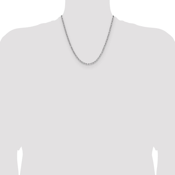 Shop 14K White Gold 3.7mm Beveled Paperclip Link Chain | Stylish & Affordable!-4