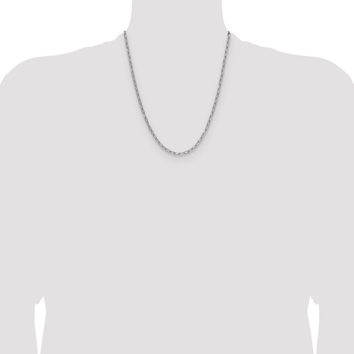 Buy 14K White Gold 3.7mm Beveled Paperclip Link Chain - Stylish & Affordable-4