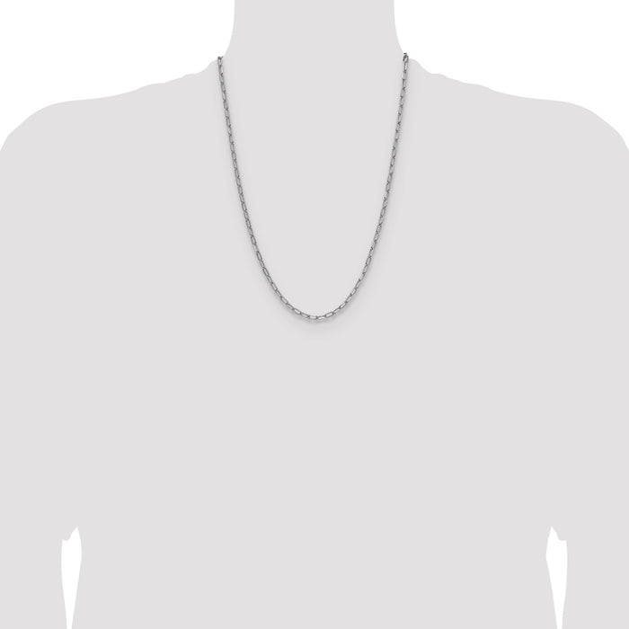 Exclusive 14K White Gold 3.7mm Semi-Solid Beveled Paperclip Chain - Stylish Luxury-4