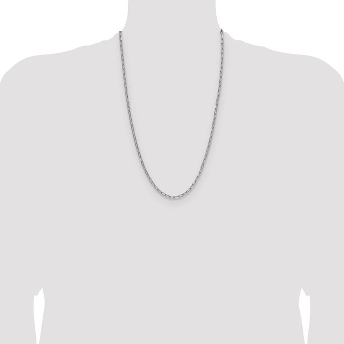 Shop Stylish 14K White Gold 3.7mm Beveled Paperclip Link Chain - Luxury Value!-4