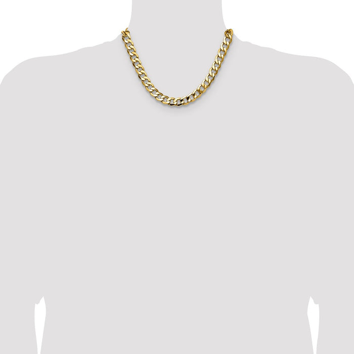 Shop 14K Gold 11.3mm Semi-Solid Curb Chain - Stylish Luxury for Less-4