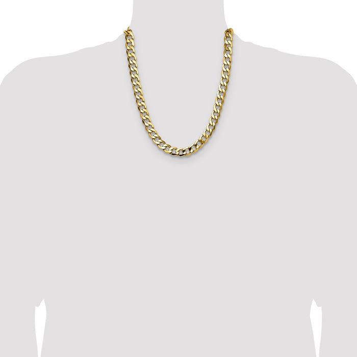 Buy 14K Gold 11.3mm Semi-Solid Curb Chain - Stylish Luxury Jewelry-4