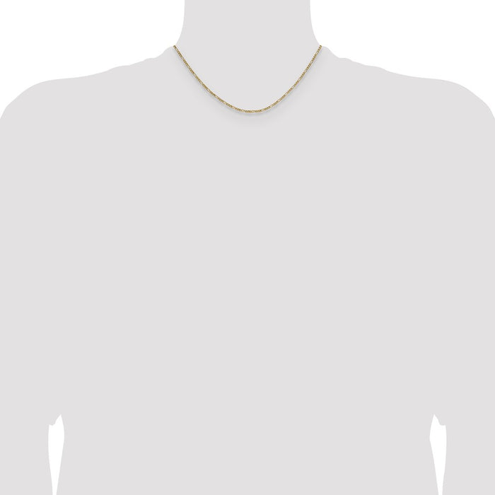 Buy 14K Gold 1.9mm Semi-Solid Figaro Chain Necklace - Stylish Luxury Accessory-4