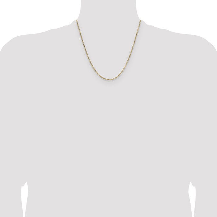 Buy Stylish 14K Gold 1.9mm Semi-Solid Figaro Chain Necklace - Affordable Luxury!-4