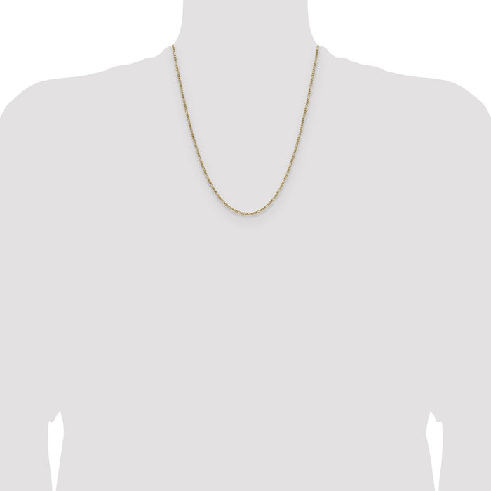 Shop Stylish 14K Gold 1.9mm Semi-Solid Figaro Chain Necklace | Luxury Value-4
