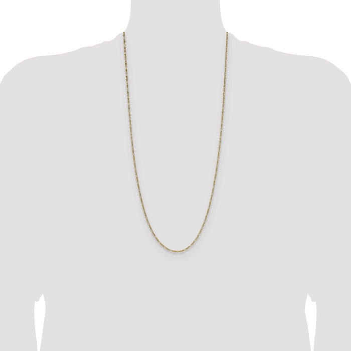 Buy Stylish 14K Gold 1.9mm Semi-Solid Figaro Chain Necklace - Luxury Value-4