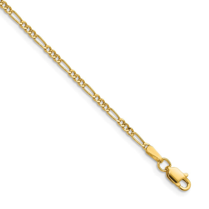 Shop Stylish 14K Gold 1.9mm Semi-Solid Figaro Chain Necklace - Luxury Value!-1