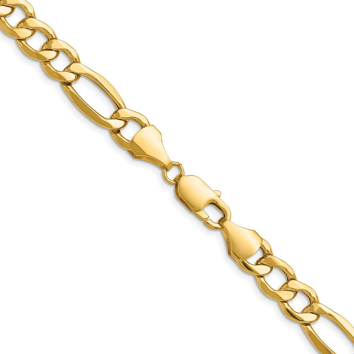 Shop 14K Gold 9.4mm Semi-Solid Figaro Chain Necklace - Stylish Luxury Value!-3