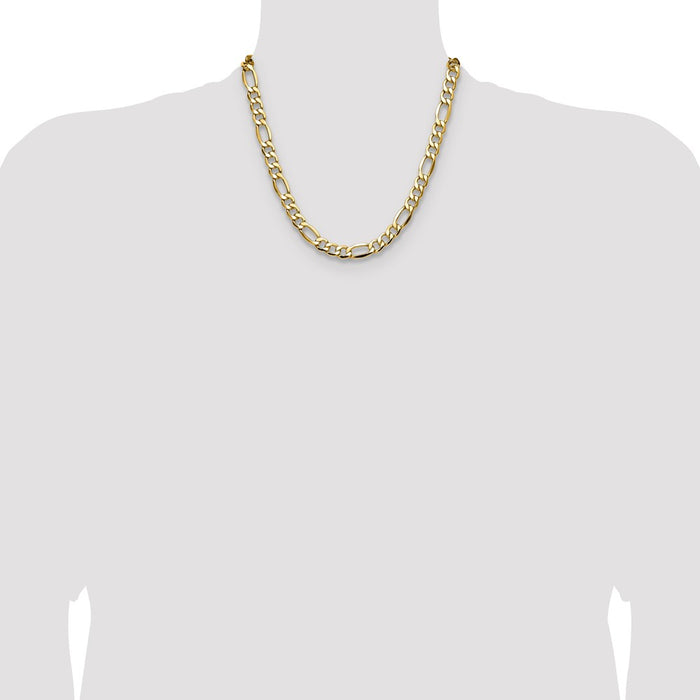 Shop 14K Gold 9.4mm Figaro Chain Necklace - Stylish & Affordable Luxury!-4