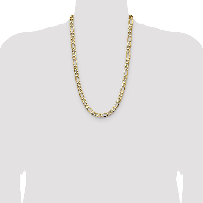 Shop Stylish 14K Gold 9.4mm Semi-Solid Figaro Link Chain - Luxury Value!-4