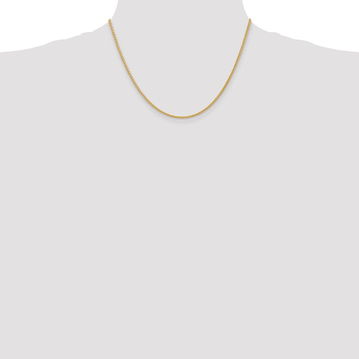 Exclusive 14K Gold 18-Inch 2mm Wheat Chain - Stylish & Affordable Luxury-4